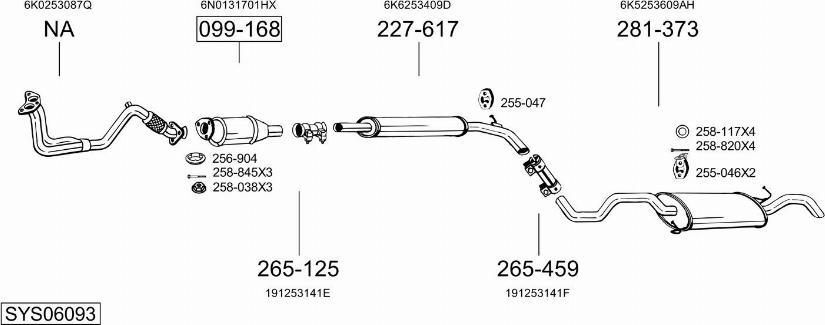 Bosal SYS06093 - Система выпуска ОГ autosila-amz.com