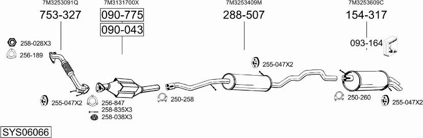 Bosal SYS06066 - Система выпуска ОГ autosila-amz.com