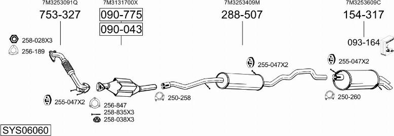 Bosal SYS06060 - Система выпуска ОГ autosila-amz.com