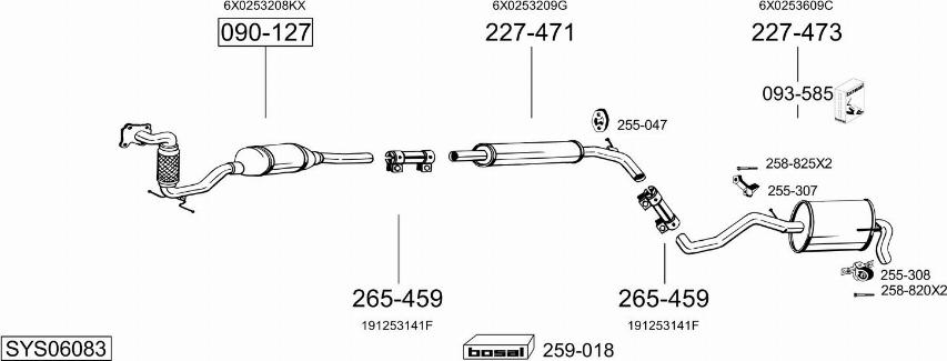 Bosal SYS06083 - Система выпуска ОГ autosila-amz.com