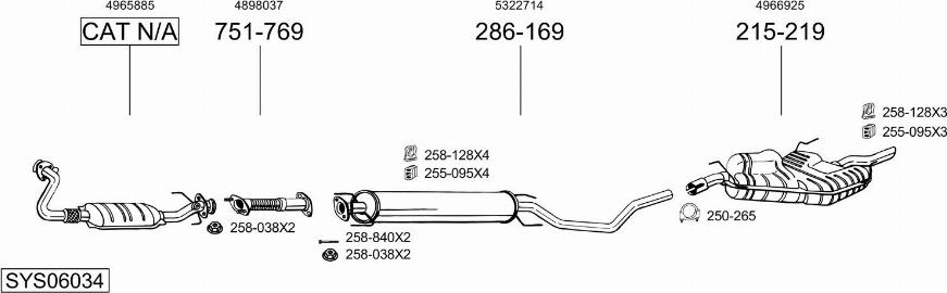 Bosal SYS06034 - Система выпуска ОГ autosila-amz.com