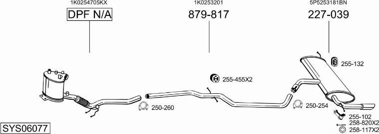 Bosal SYS06077 - Система выпуска ОГ autosila-amz.com