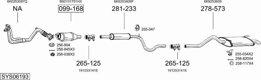 Bosal SYS06193 - Система выпуска ОГ autosila-amz.com