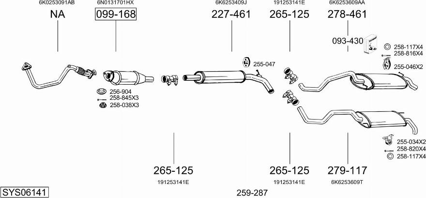 Bosal SYS06141 - Система выпуска ОГ autosila-amz.com