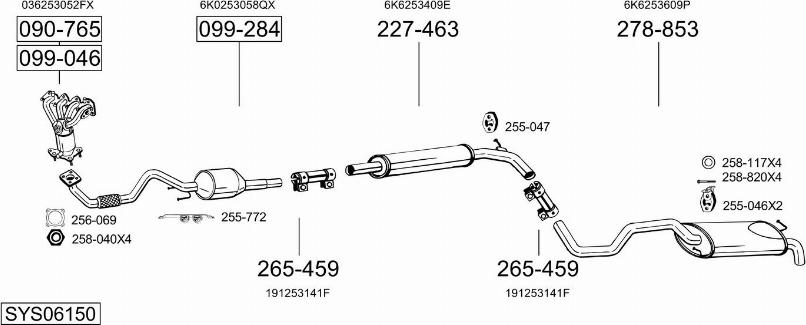 Bosal SYS06150 - Система выпуска ОГ autosila-amz.com