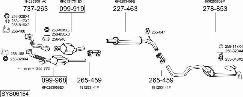 Bosal SYS06164 - Система выпуска ОГ autosila-amz.com