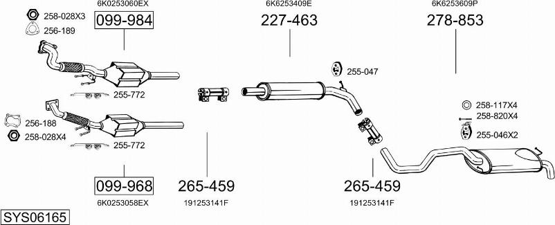 Bosal SYS06165 - Система выпуска ОГ autosila-amz.com