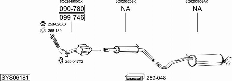 Bosal SYS06181 - Система выпуска ОГ autosila-amz.com