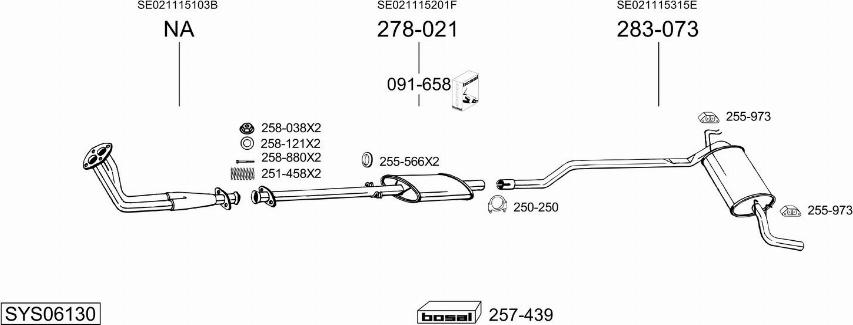 Bosal SYS06130 - Система выпуска ОГ autosila-amz.com