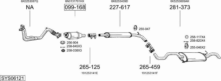 Bosal SYS06121 - Система выпуска ОГ autosila-amz.com