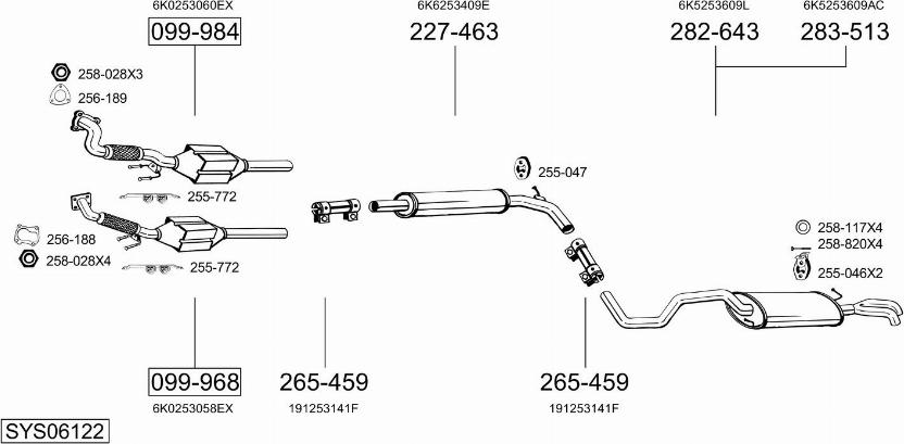 Bosal SYS06122 - Система выпуска ОГ autosila-amz.com