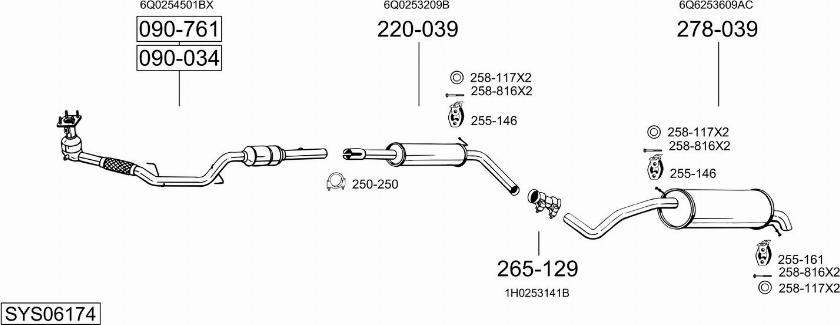 Bosal SYS06174 - Система выпуска ОГ autosila-amz.com