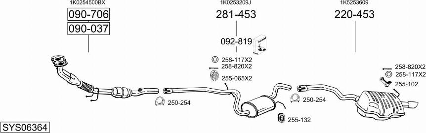 Bosal SYS06364 - Система выпуска ОГ autosila-amz.com