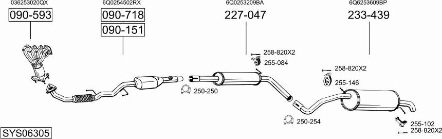 Bosal SYS06305 - Система выпуска ОГ autosila-amz.com