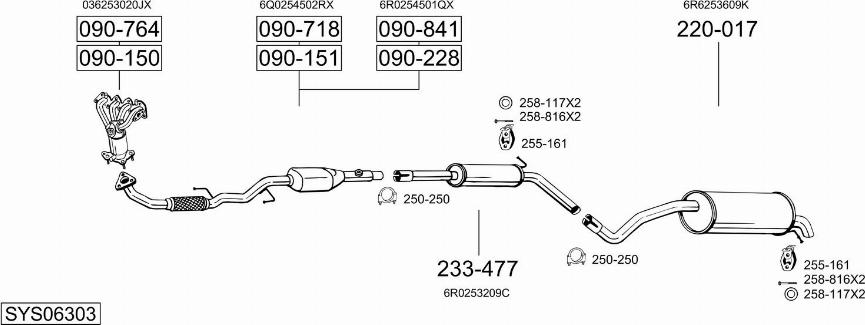 Bosal SYS06303 - Система выпуска ОГ autosila-amz.com