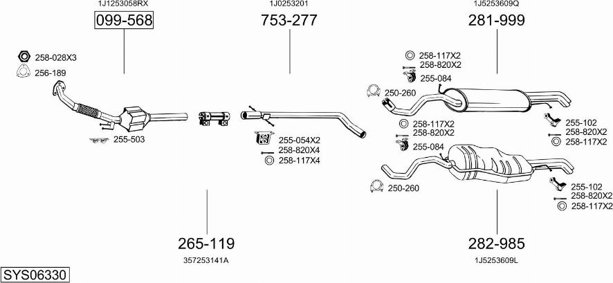 Bosal SYS06330 - Система выпуска ОГ autosila-amz.com