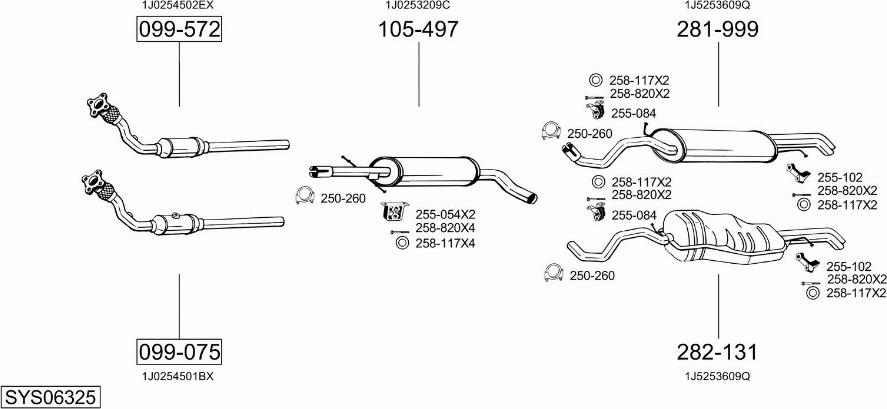 Bosal SYS06325 - Система выпуска ОГ autosila-amz.com