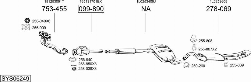 Bosal SYS06249 - Система выпуска ОГ autosila-amz.com