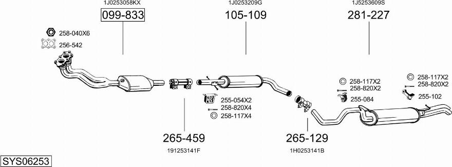 Bosal SYS06253 - Система выпуска ОГ autosila-amz.com