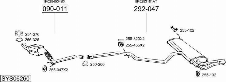 Bosal SYS06260 - Система выпуска ОГ autosila-amz.com