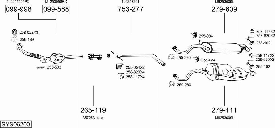 Bosal SYS06200 - Система выпуска ОГ autosila-amz.com