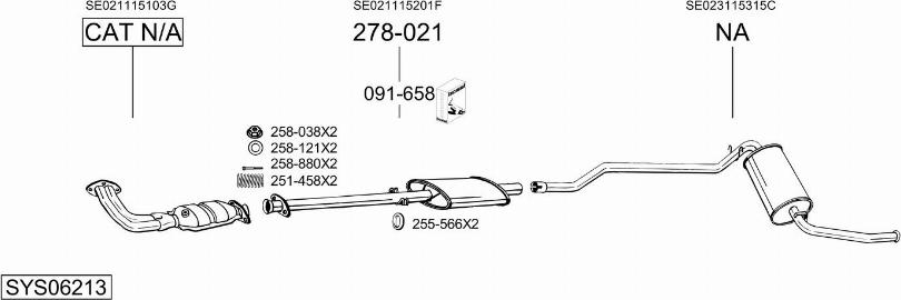 Bosal SYS06213 - Система выпуска ОГ autosila-amz.com