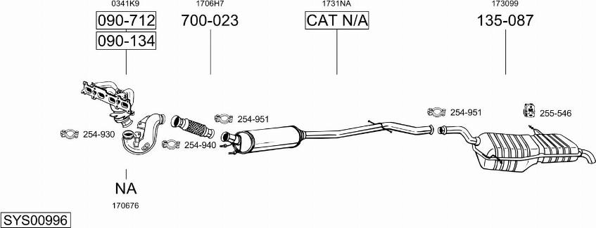 Bosal SYS00996 - Система выпуска ОГ autosila-amz.com