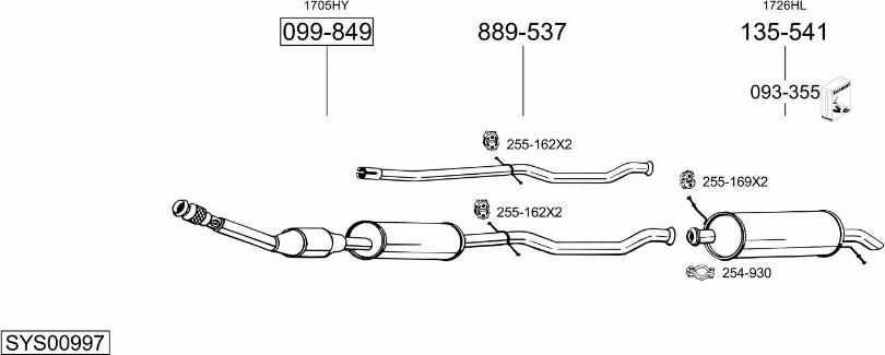 Bosal SYS00997 - Система выпуска ОГ autosila-amz.com