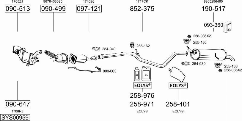 Bosal SYS00959 - Система выпуска ОГ autosila-amz.com