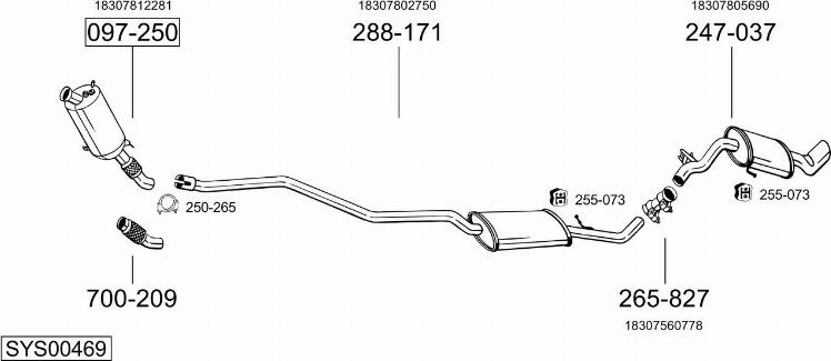 Bosal SYS00469 - Система выпуска ОГ autosila-amz.com