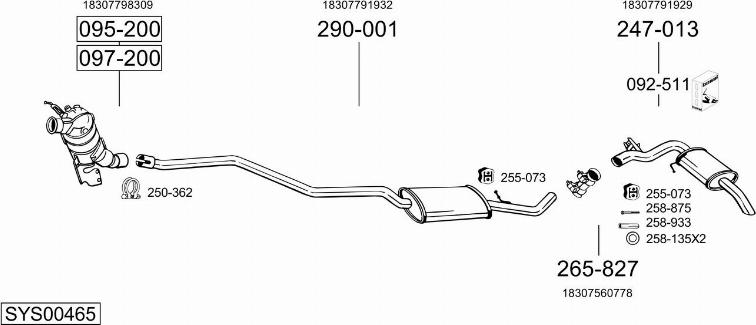 Bosal SYS00465 - Система выпуска ОГ autosila-amz.com