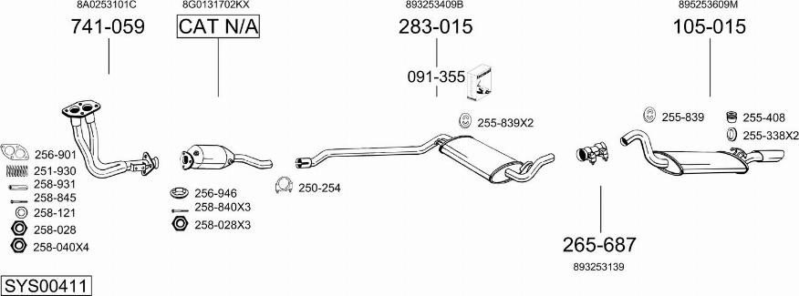 Bosal SYS00411 - Система выпуска ОГ autosila-amz.com