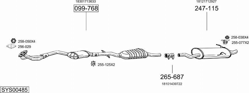 Bosal SYS00485 - Система выпуска ОГ autosila-amz.com