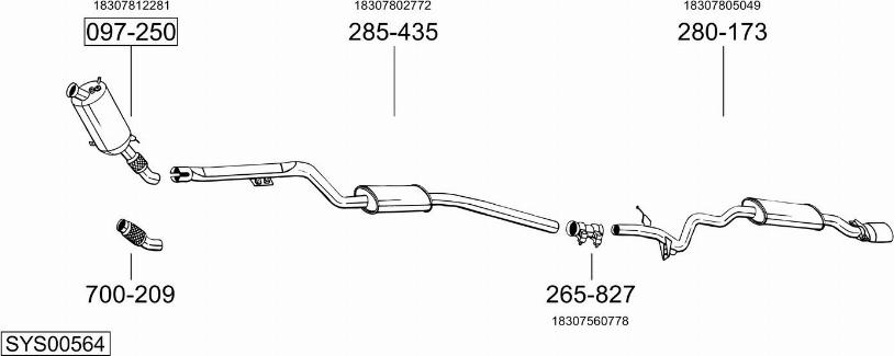 Bosal SYS00564 - Система выпуска ОГ autosila-amz.com