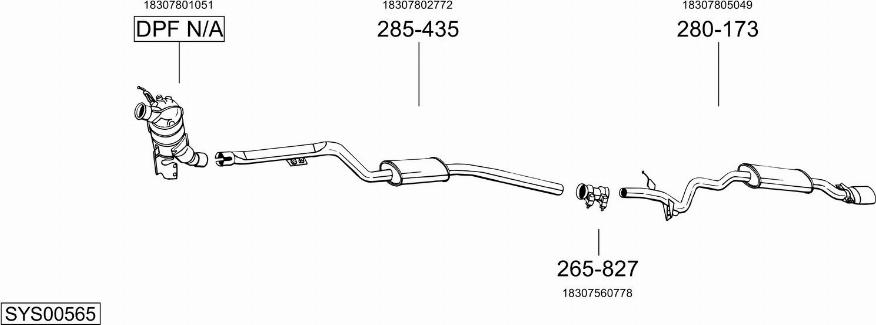 Bosal SYS00565 - Система выпуска ОГ autosila-amz.com