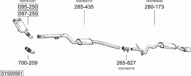 Bosal SYS00561 - Система выпуска ОГ autosila-amz.com