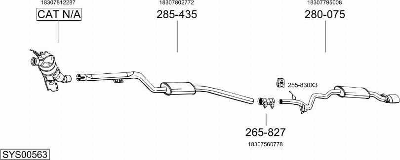 Bosal SYS00563 - Система выпуска ОГ autosila-amz.com