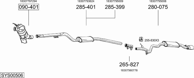 Bosal SYS00506 - Система выпуска ОГ autosila-amz.com