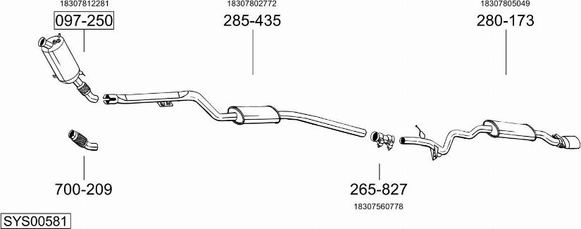 Bosal SYS00581 - Система выпуска ОГ autosila-amz.com