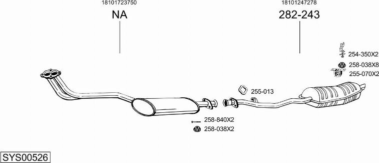 Bosal SYS00526 - Система выпуска ОГ autosila-amz.com