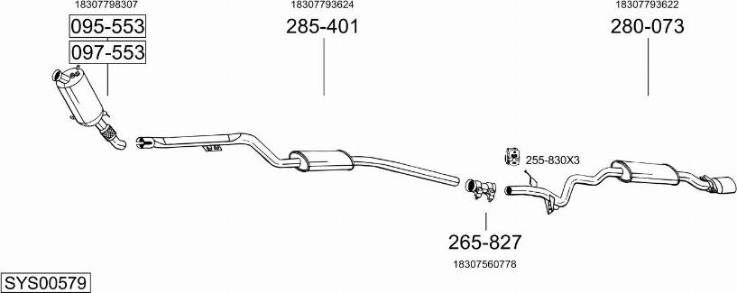 Bosal SYS00579 - Система выпуска ОГ autosila-amz.com