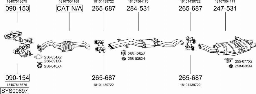 Bosal SYS00697 - Система выпуска ОГ autosila-amz.com