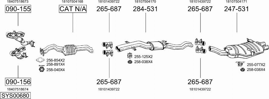 Bosal SYS00680 - Система выпуска ОГ autosila-amz.com