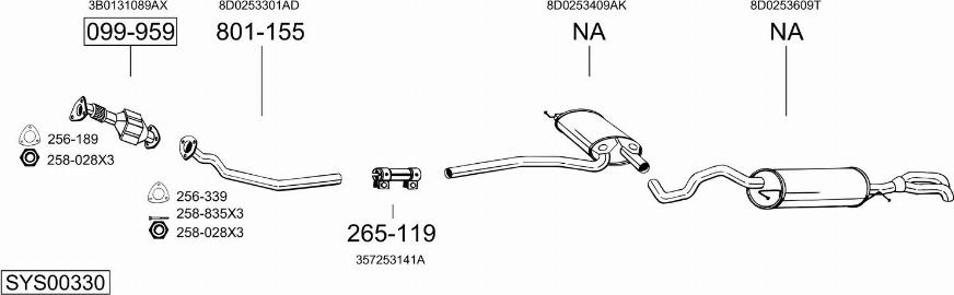 Bosal SYS00330 - Система выпуска ОГ autosila-amz.com