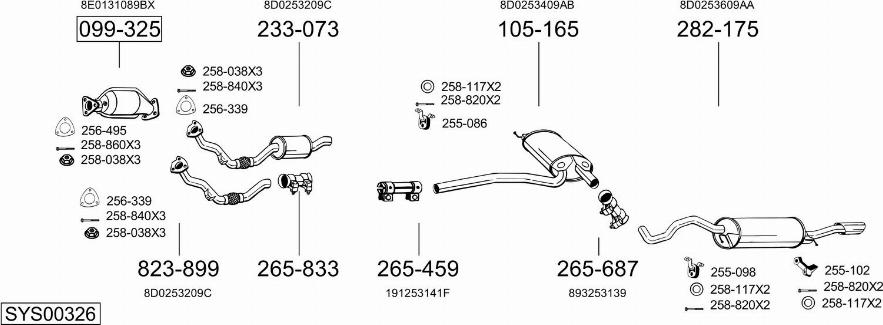 Bosal SYS00326 - Система выпуска ОГ autosila-amz.com