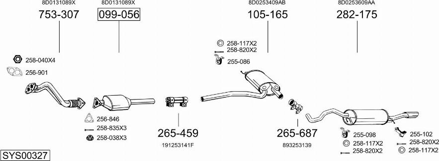 Bosal SYS00327 - Система выпуска ОГ autosila-amz.com