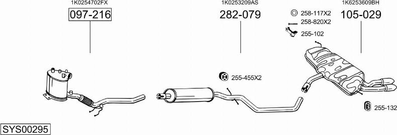 Bosal SYS00295 - Система выпуска ОГ autosila-amz.com