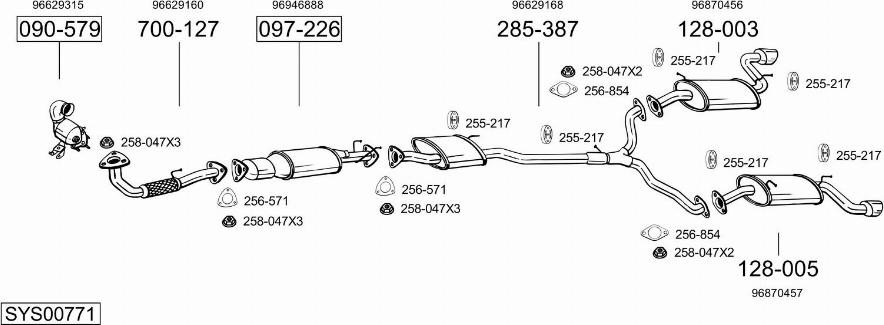 Bosal SYS00771 - Система выпуска ОГ autosila-amz.com