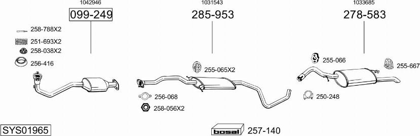Bosal SYS01965 - Система выпуска ОГ autosila-amz.com