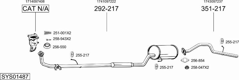 Bosal SYS01487 - Система выпуска ОГ autosila-amz.com